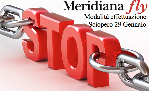 MeridianaFly: modalità sciopero 29 gennaio