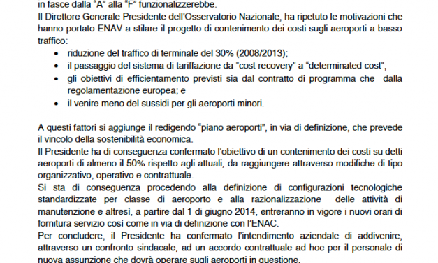 Osservatorio Nazionale – Razionalizzazione Aeroporti Basso Traffico