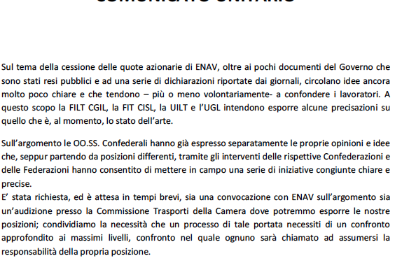 Cessione Quote Azionarie ENAV