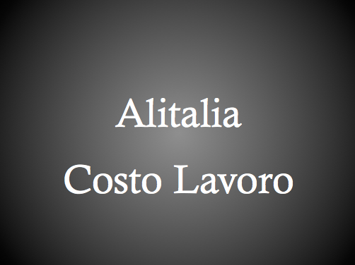 ALITALIA INCONTRO COSTO DEL LAVORO