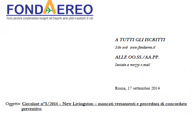 FONDAEREO e procedura di concordato